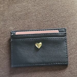 Juicy Couture Black Card Holder with Gold Heart